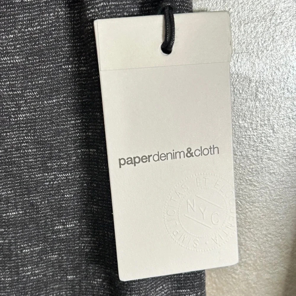 Paper Denim & Cloth Mens Quarter Zip Pullover Charcoal Gray Space Dye Small New